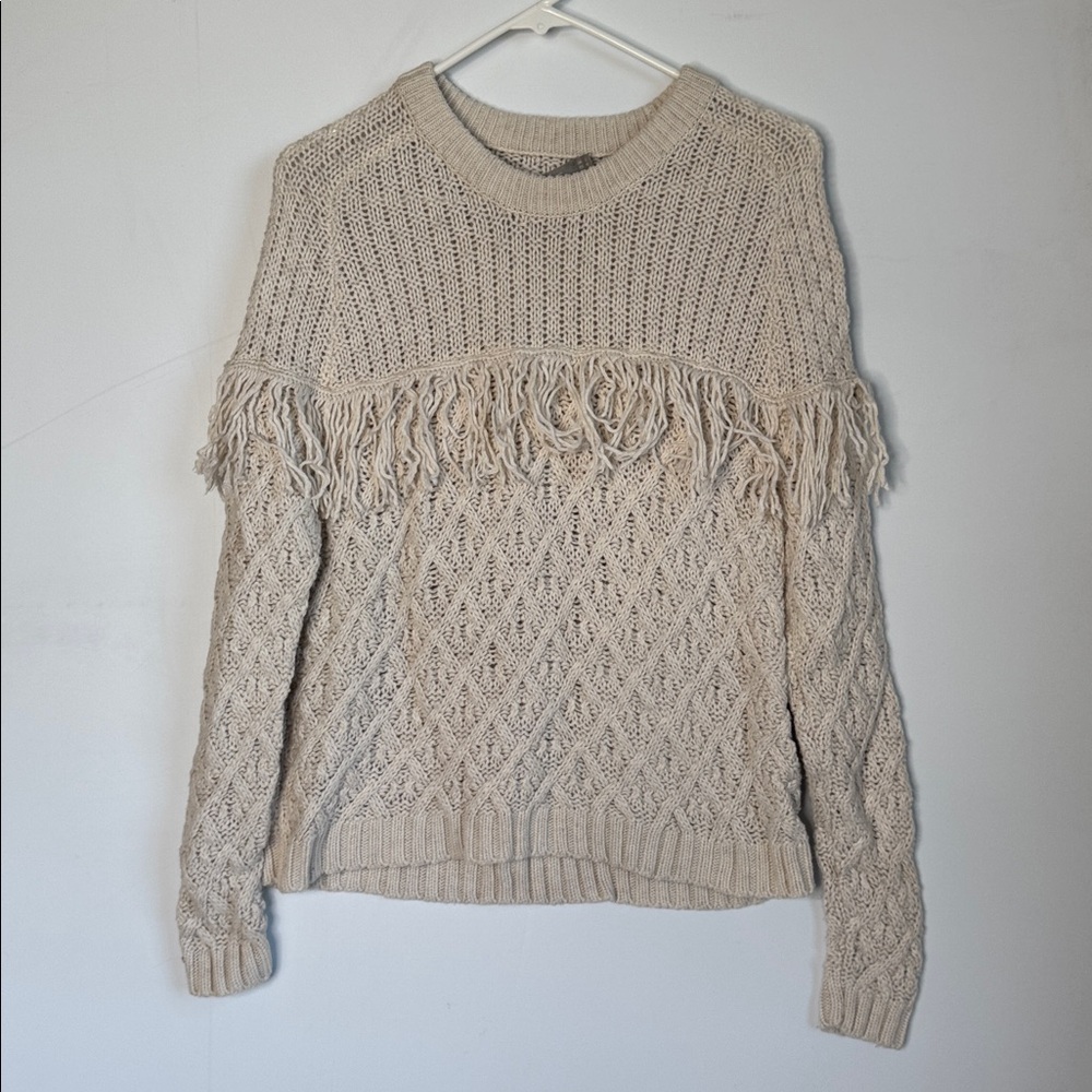 ASOS Fringe Cream crew Neck Sweater US Size 8